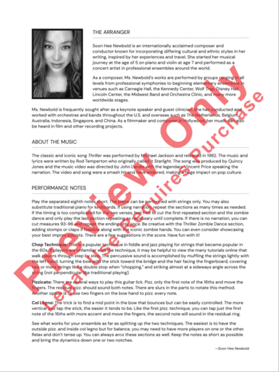 Thriller String Orchestra scores gallery preview page 3