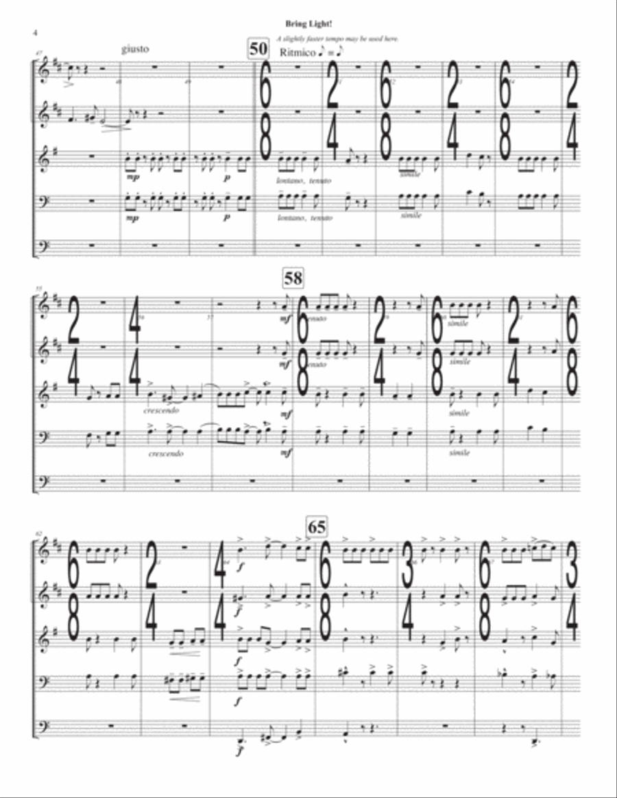 Bring Light! for brass quintet Brass Quintet scores gallery preview page 6