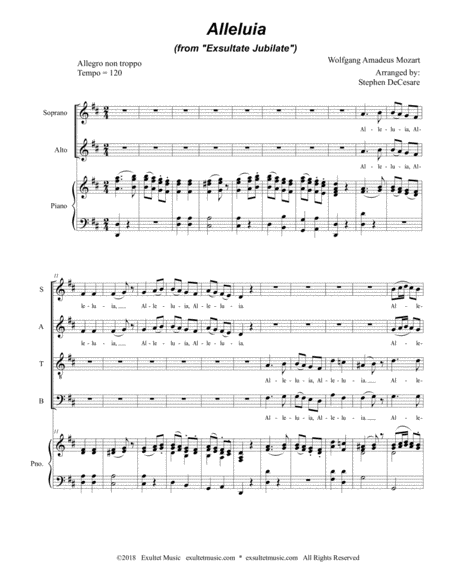 Alleluia (from "Exsultate, Jubilate" - SATB) image number null