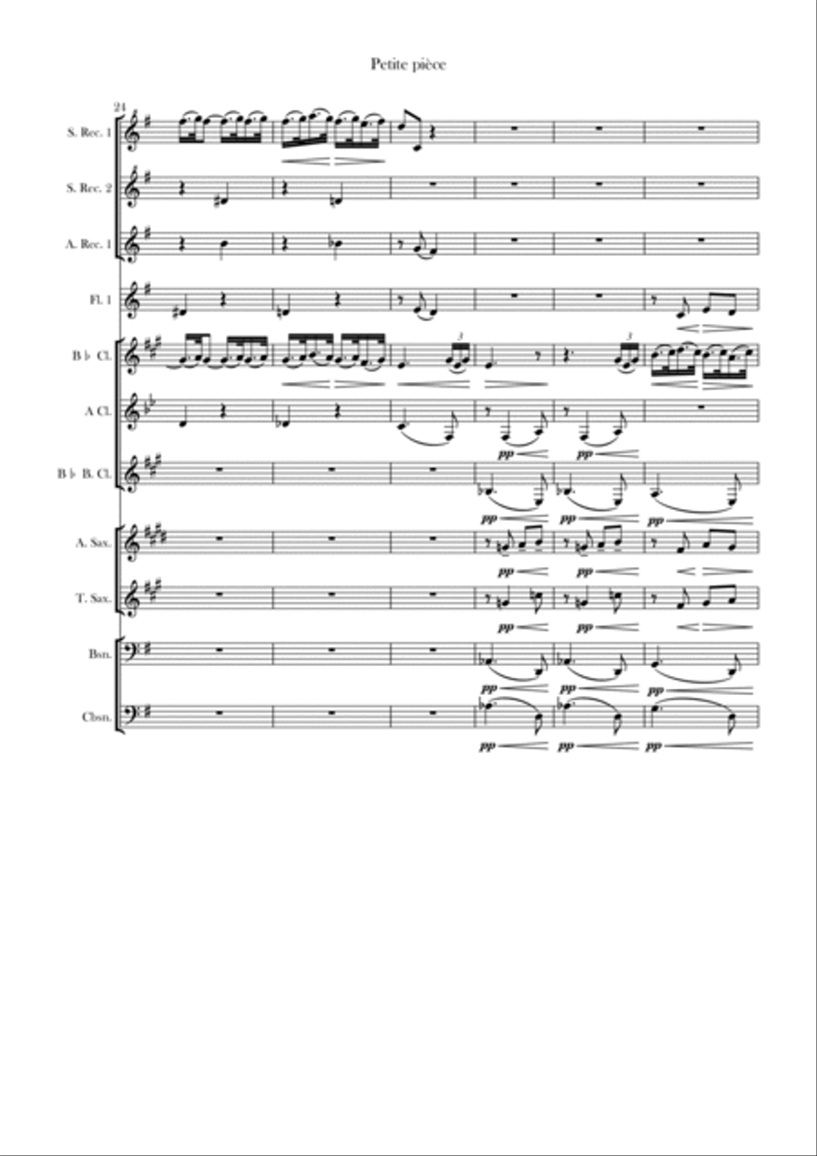 Petitè piece Woodwind Ensemble scores gallery preview page 5