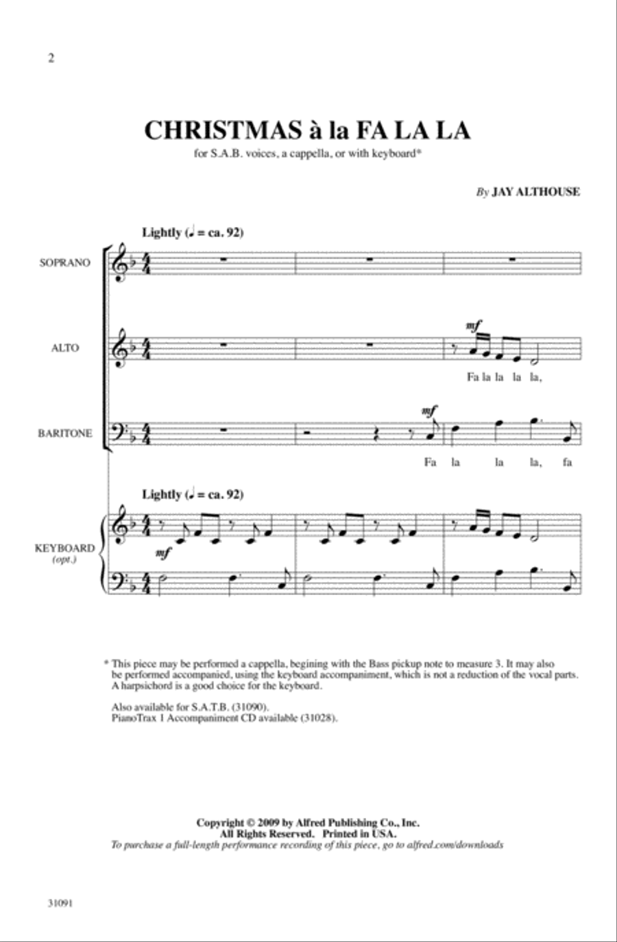 Christmas a la Fa La La 3-Part scores gallery preview page 1
