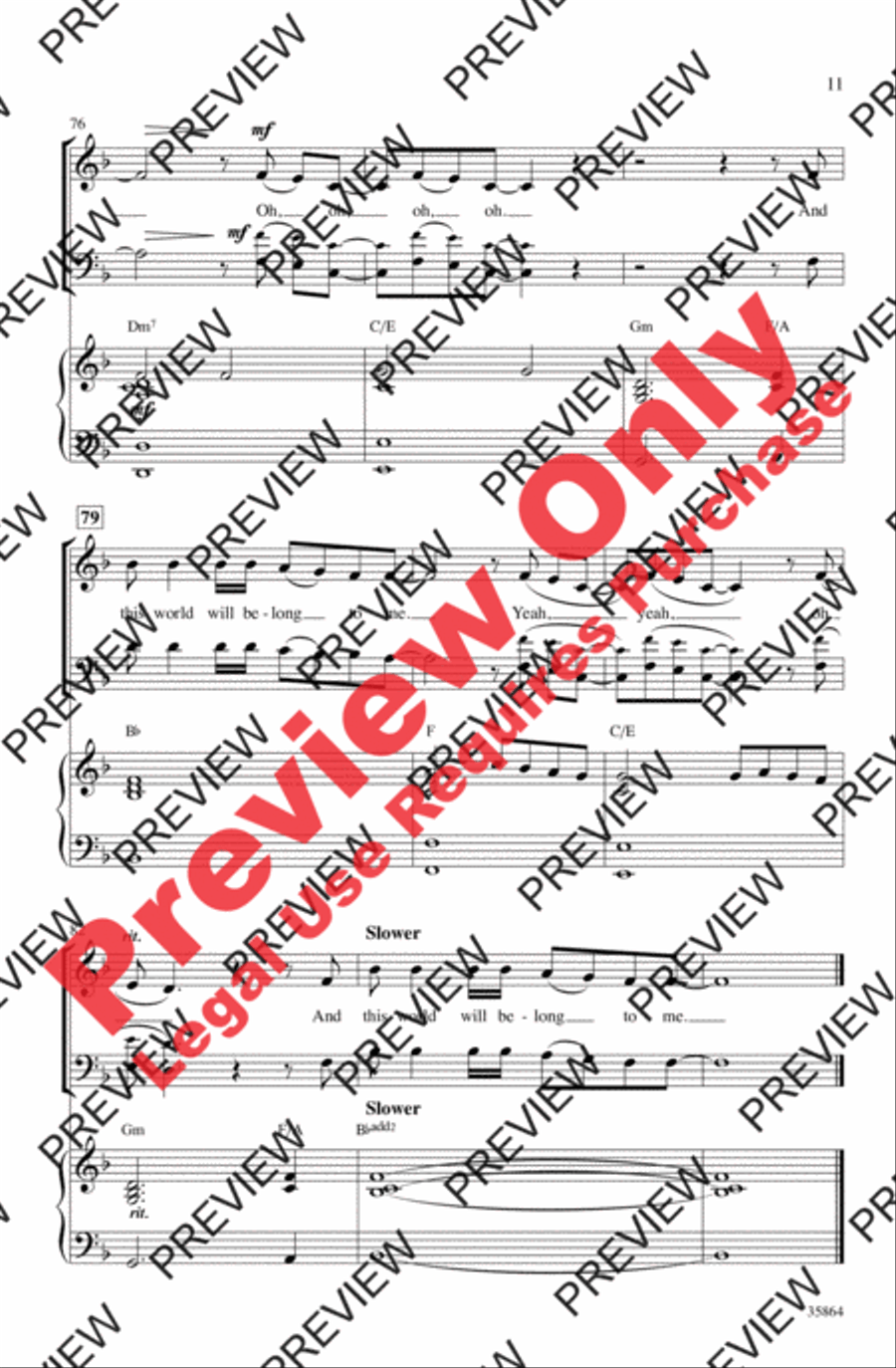 Born to Be Somebody (from Never Say Never) 3-Part scores gallery preview page 11