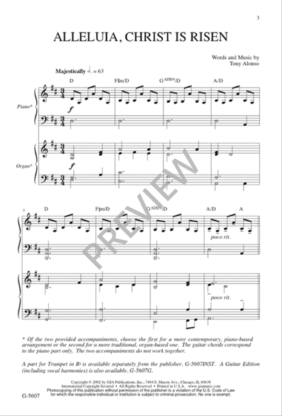 Alleluia, Christ Is Risen 4-Part scores gallery preview page 3