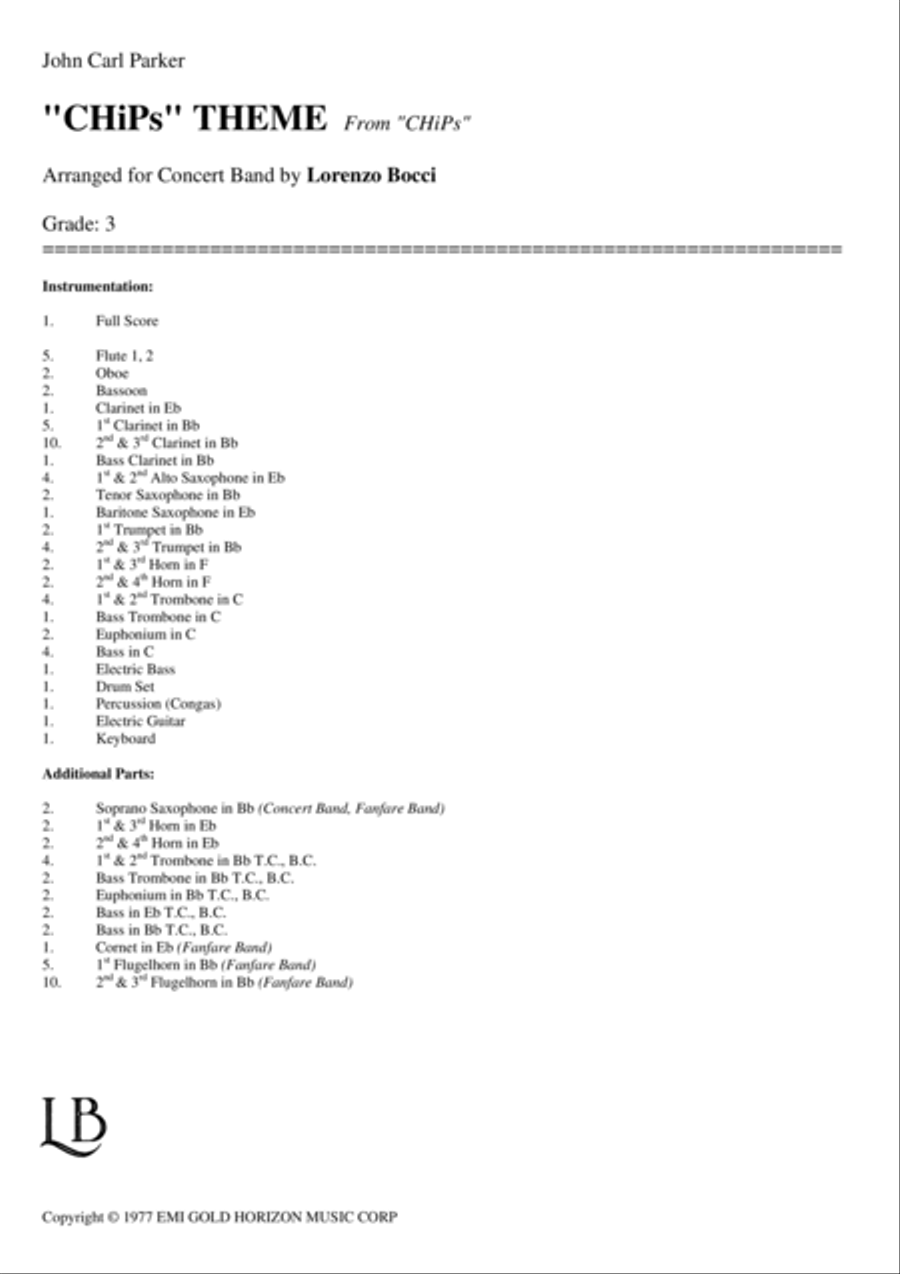 Chips Theme Concert Band scores gallery preview page 2