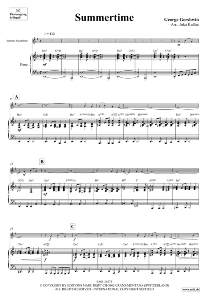 Summertime Soprano Saxophone scores gallery preview page 4