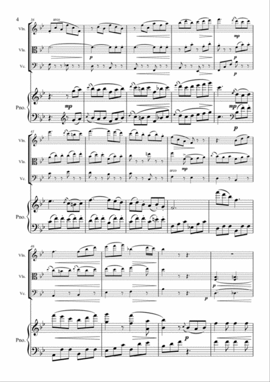 Beethoven - Rondo Op.49 - Piano Quartet Violin, Viola, Cello, Piano Piano Quartet scores gallery preview page 4