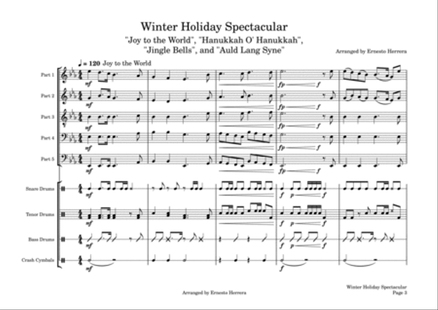 Winter Holiday Spectacular for marching band Marching Band scores gallery preview page 3