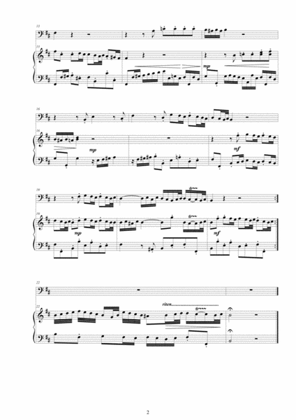 Bach - Aria (Doch bin und bleibe ich vergnügt) BWV 150 No.3 for Bassoon and Harpsichord image number null