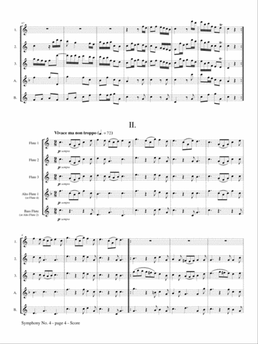 Symphony No. 4 for Flute Choir Flute Choir scores gallery preview page 3