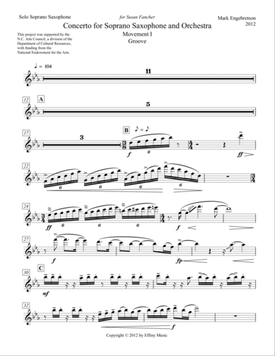 Concerto for Soprano Saxophone Soprano Saxophone scores gallery preview page 3