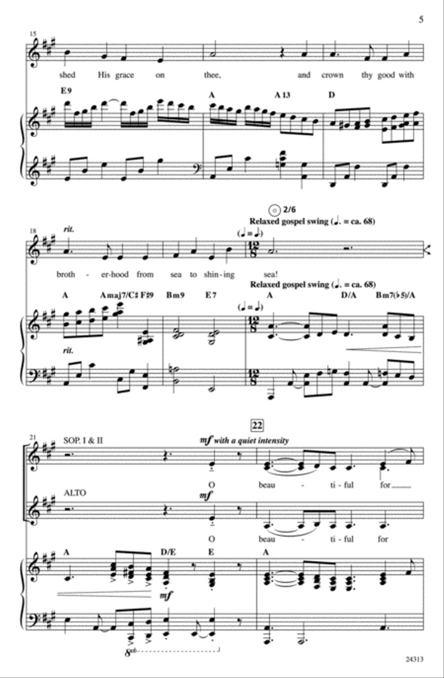 America, the Beautiful America, the Beautiful Women's Choir scores gallery preview page 5