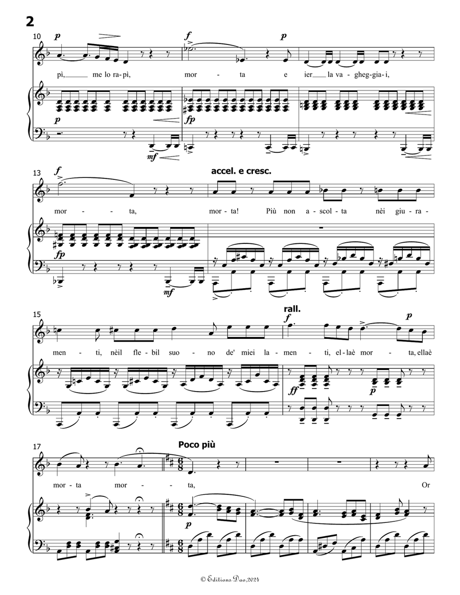 È morta, by Donizetti, in d minor Piano, Vocal scores gallery preview page 4