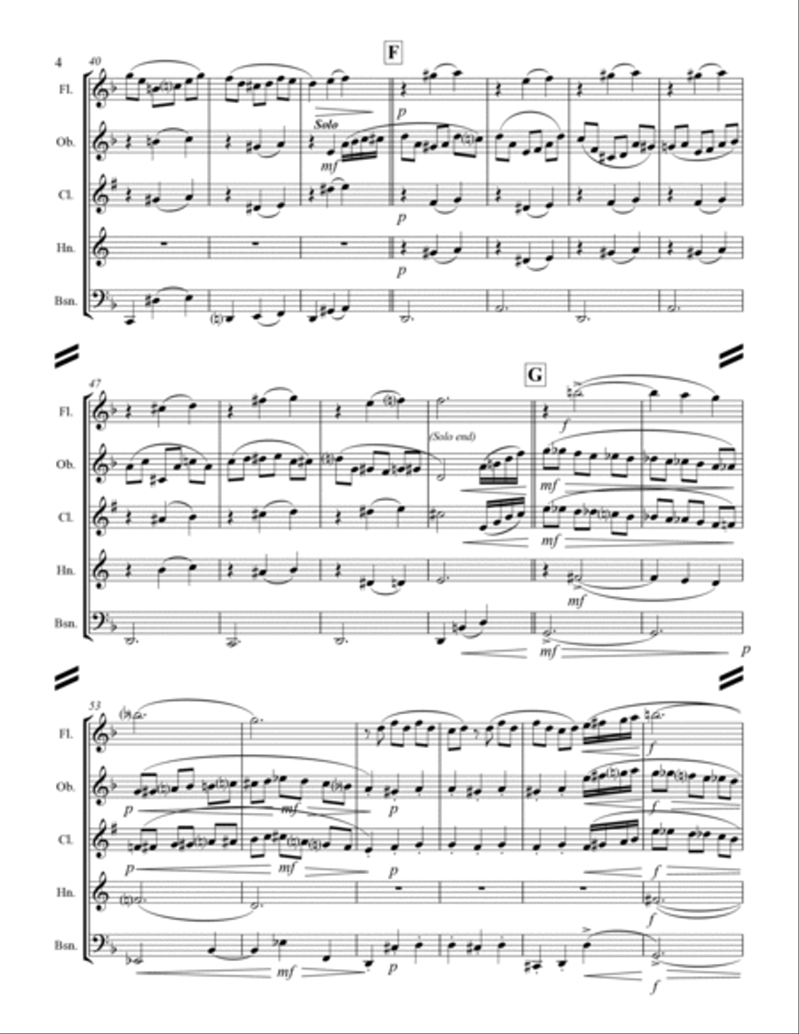 Smoke On The Water Woodwind Quintet scores gallery preview page 5
