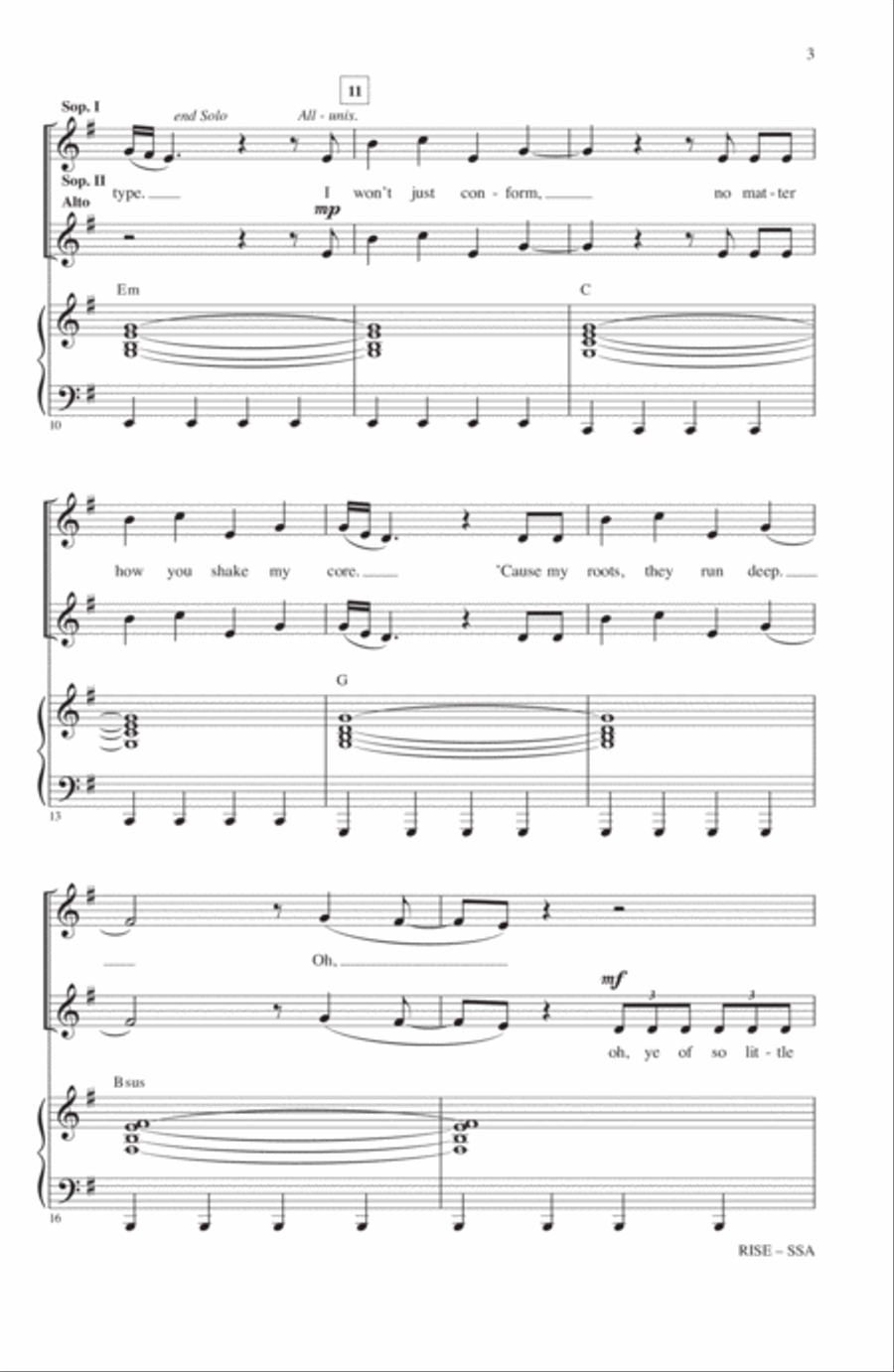 Rise (arr. Mac Huff) SSA scores gallery preview page 2