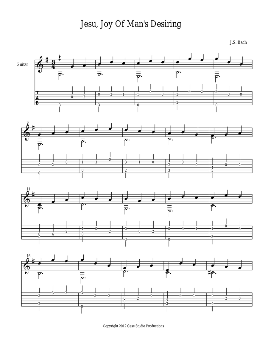 J.S. Bach (Easy Fingerstyle Guitar) J.S. Bach (Easy Fingerstyle Guitar) Classical Guitar scores gallery preview page 3