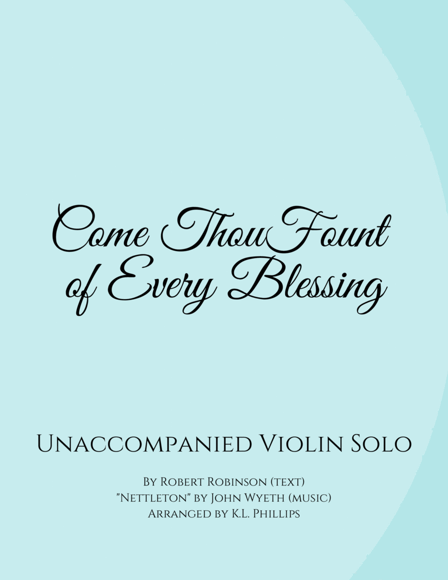 Come Thou Fount of Every Blessing - Unaccompanied Violin Solo Violin Solo scores gallery preview page 1