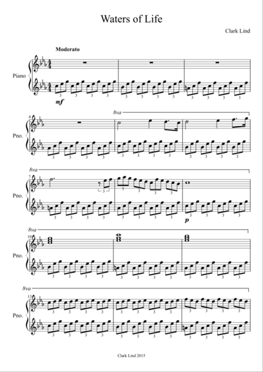Waters of Life Waters of Life Piano Solo scores gallery preview page 1