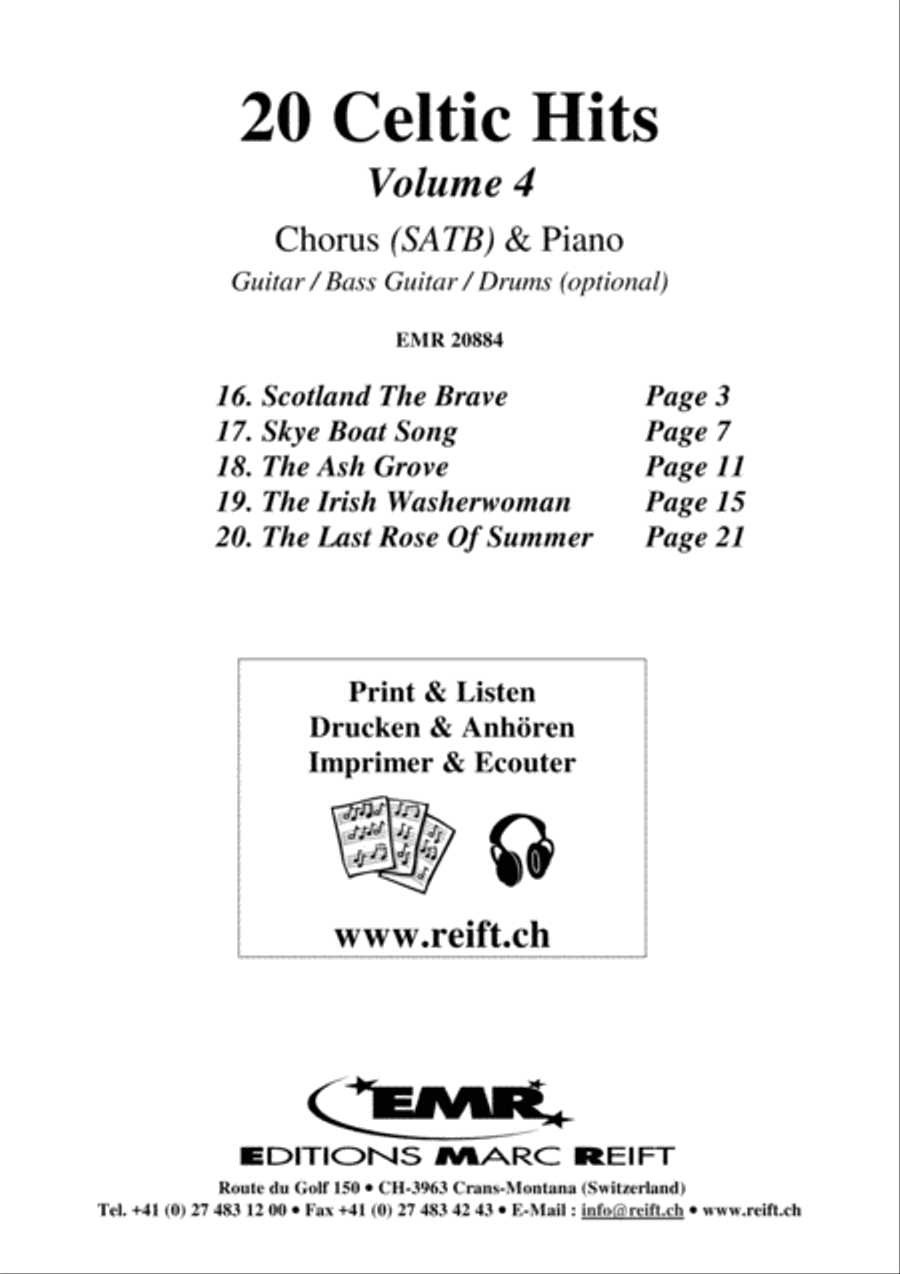 20 Celtic Hits Volume 4 4-Part scores gallery preview page 2