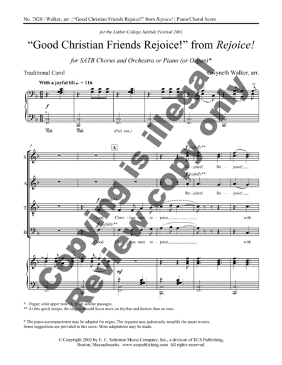 Rejoice!: 3. Good Christian Friends Rejoice! (Choral Score)