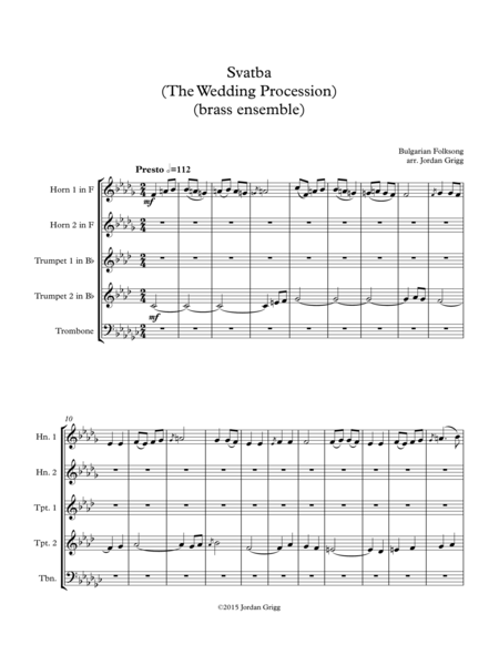 Svatba (The Wedding Procession) (brass ensemble)