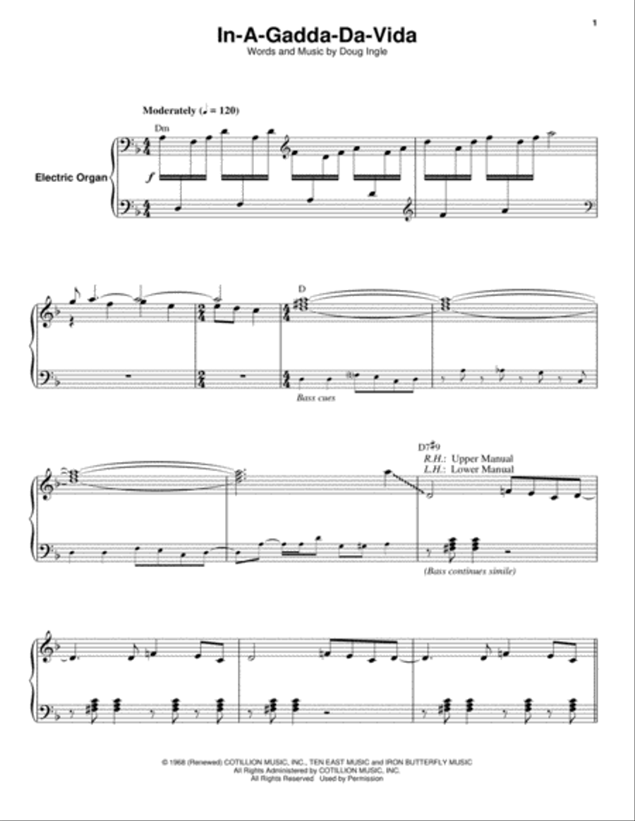 In-A-Gadda-Da-Vida Piano scores gallery preview page 1
