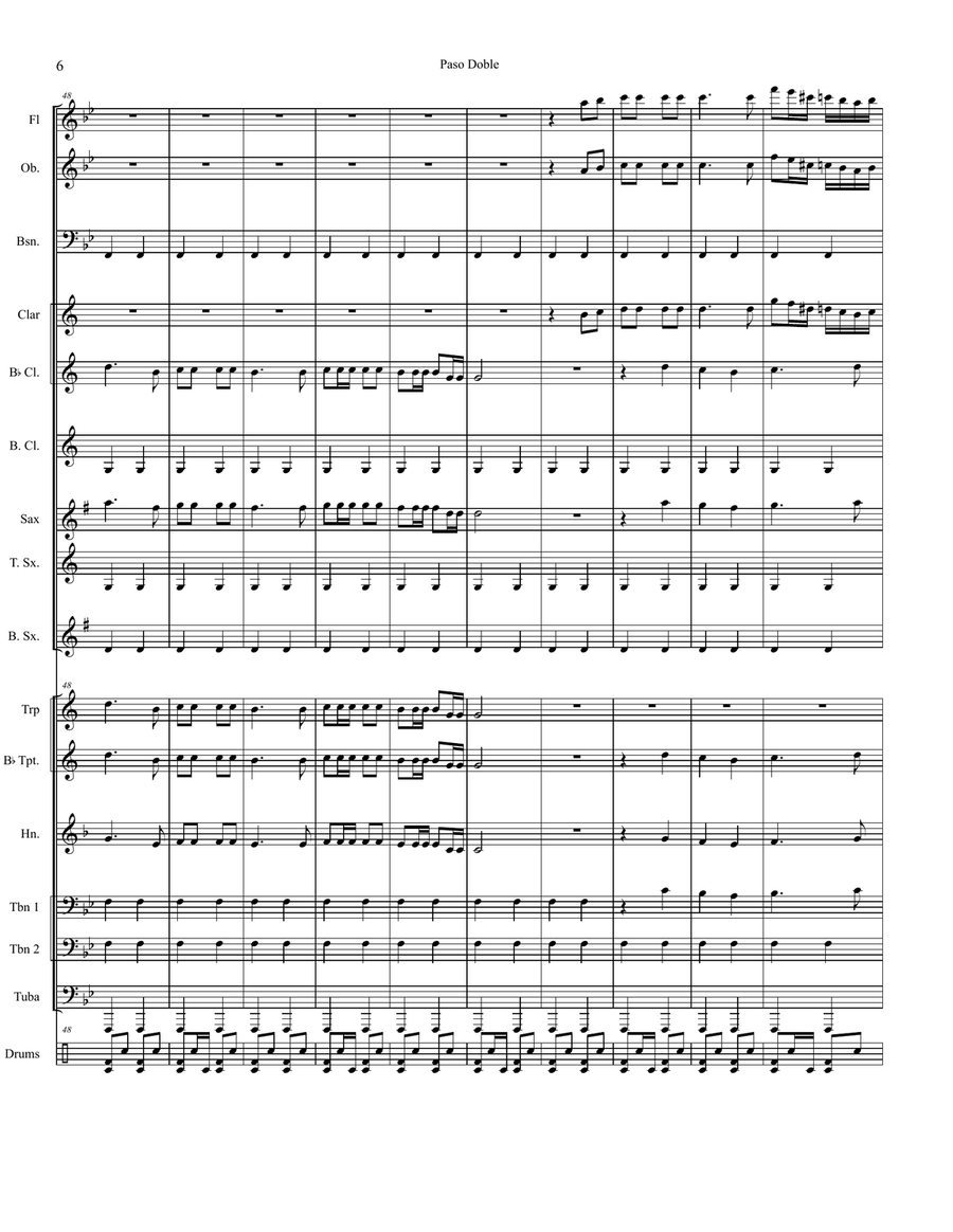 Paso Doble for Concert Band Concert Band scores gallery preview page 6