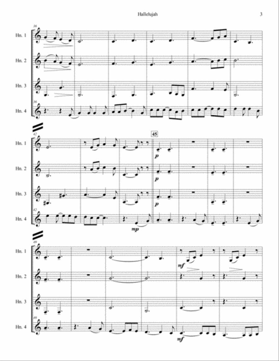 Hallelujah Brass Ensemble scores gallery preview page 4