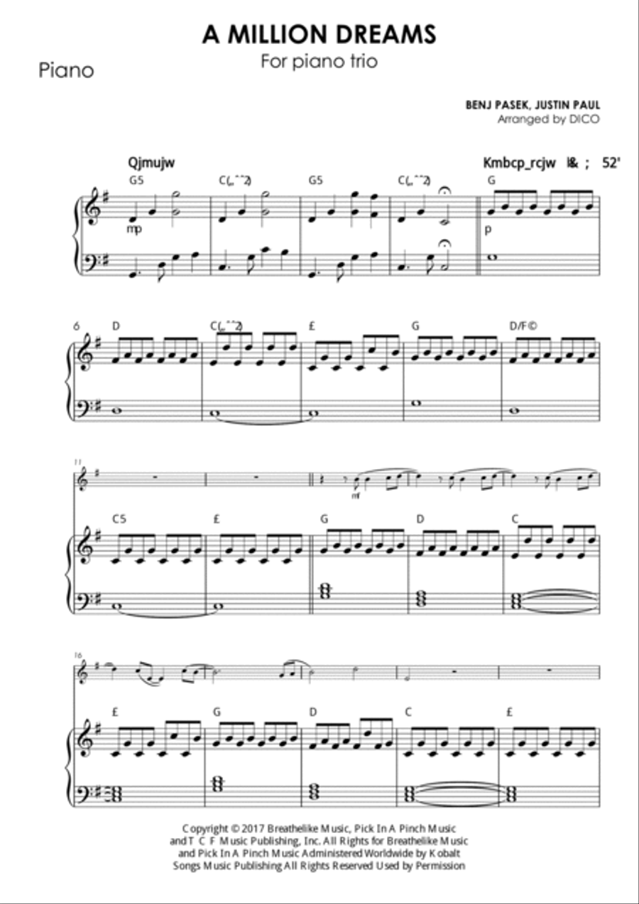 A Million Dreams Piano scores gallery preview page 2