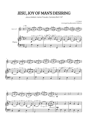 JS Bach • Jesu, Joy of Man's Desiring | Cantata BWV 147 | french horn sheet music w/ piano accompani