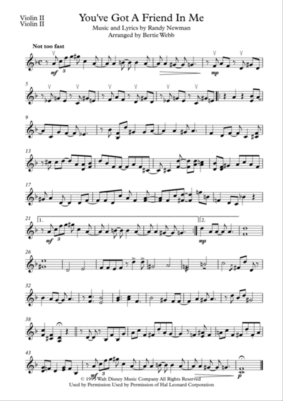 You've Got A Friend In Me String Quartet scores gallery preview page 2