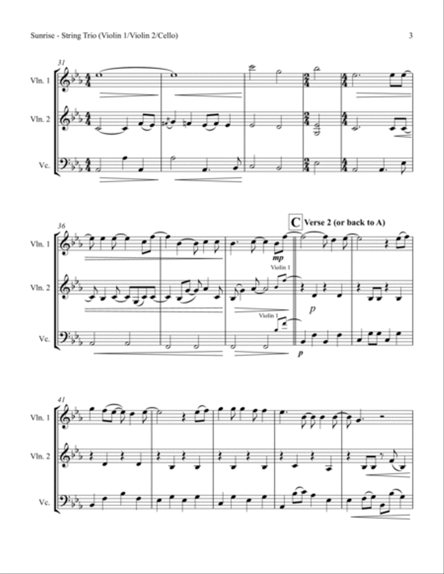 Sunrise String Trio scores gallery preview page 5