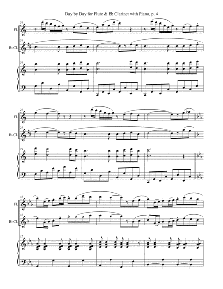 DAY BY DAY (Flute & Bb Clarinet with Piano - Score & Parts included) image number null