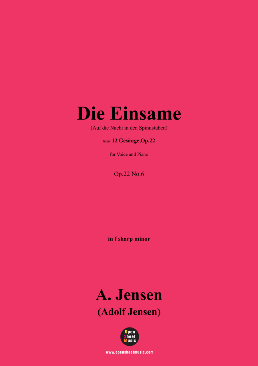 A. Jensen-Die Einsame(Auf die Nacht in den Spinnstuben),in f sharp minor,Op.22 No.6 Voice scores gallery preview page 1