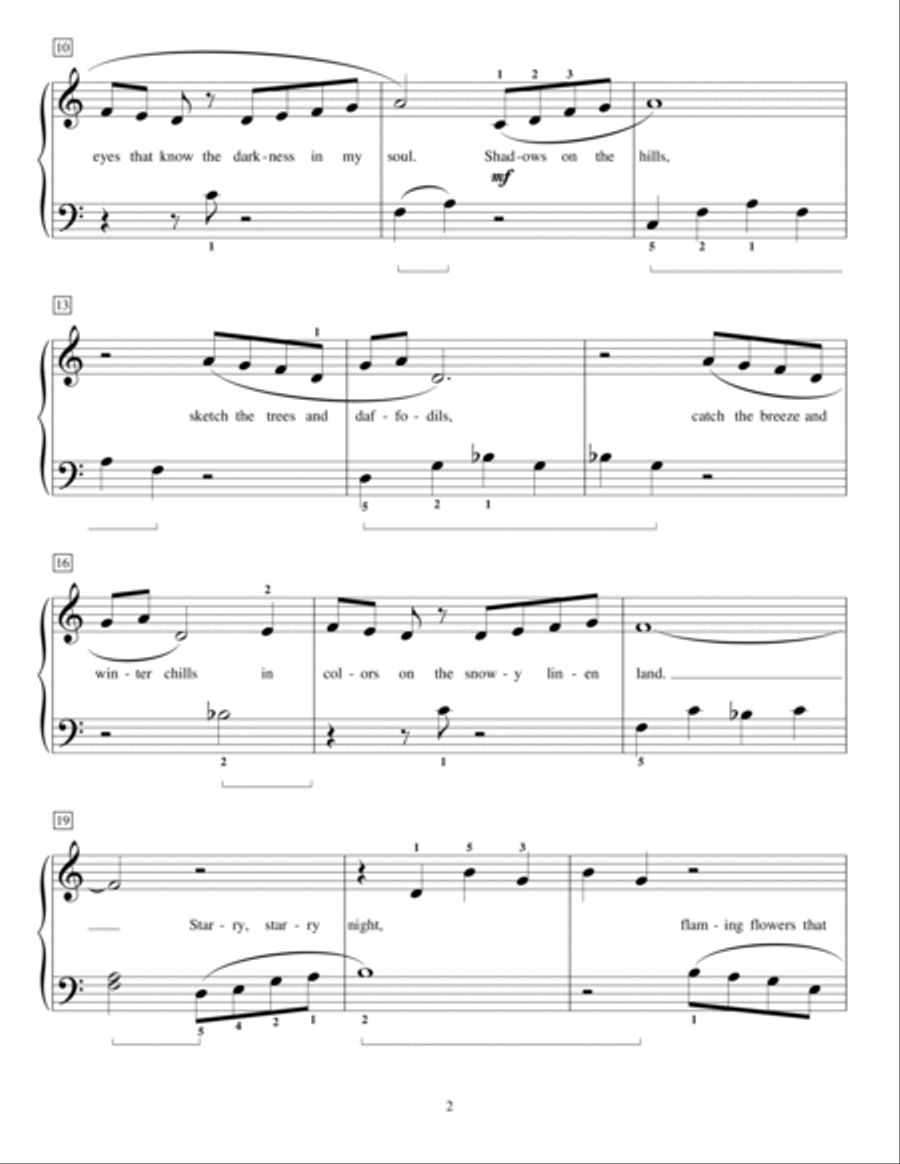 Vincent (Starry Starry Night) (arr. Fred Kern) Piano Method scores gallery preview page 2