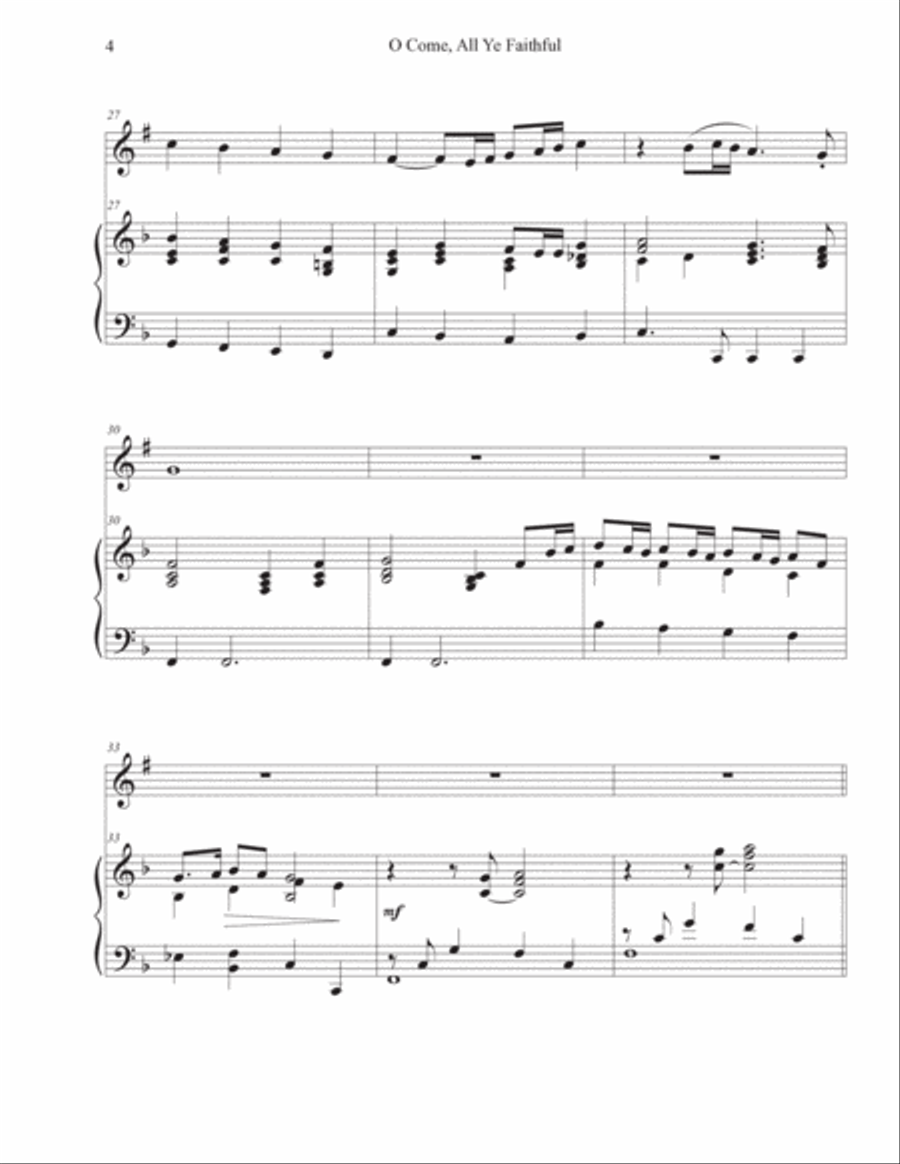 O Come, All Ye Faithful (Trumpet-Piano) Trumpet Solo scores gallery preview page 4