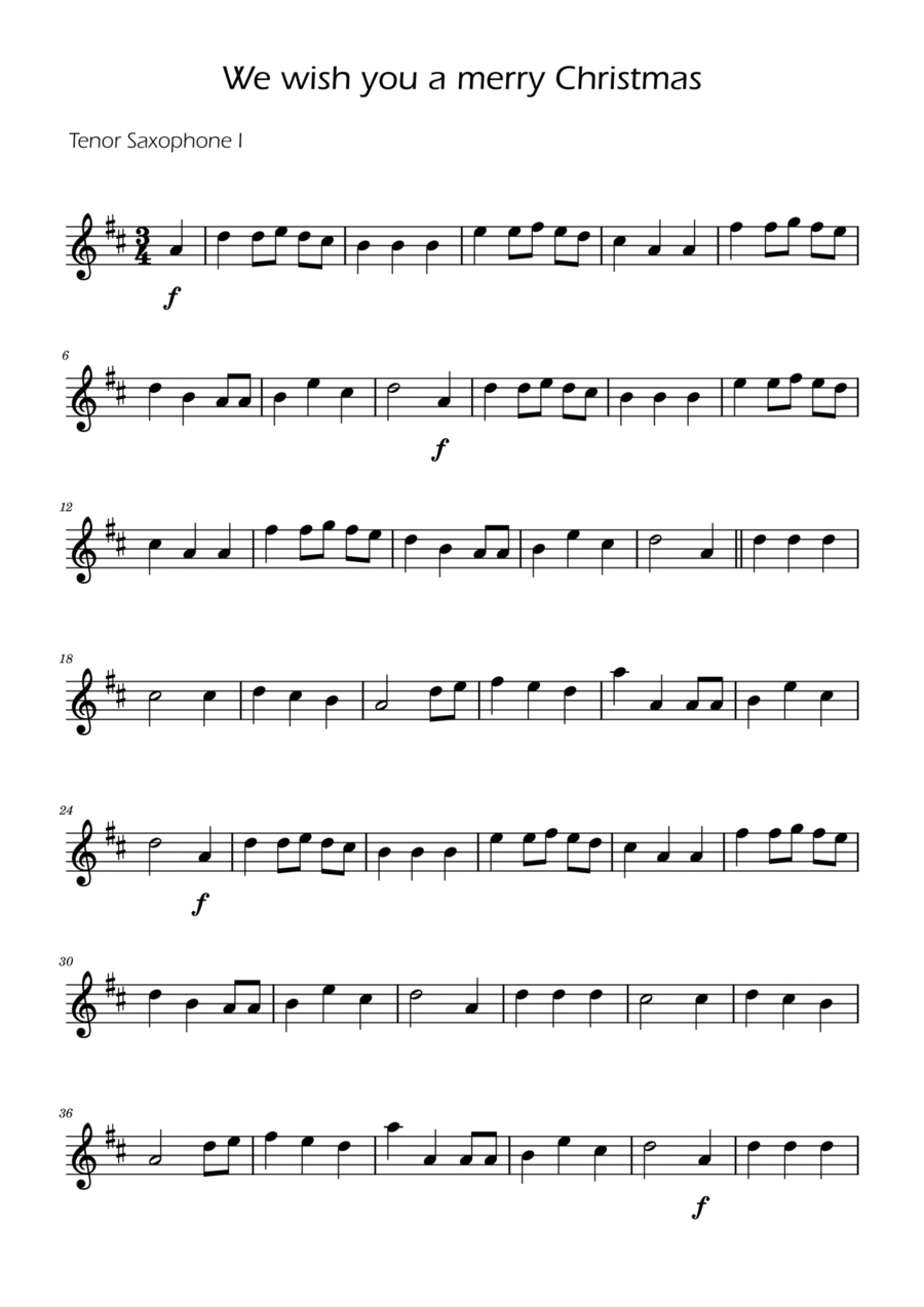We Wish You a Merry Christmas - Sax Duet w/ Piano Woodwind Duet scores gallery preview page 1