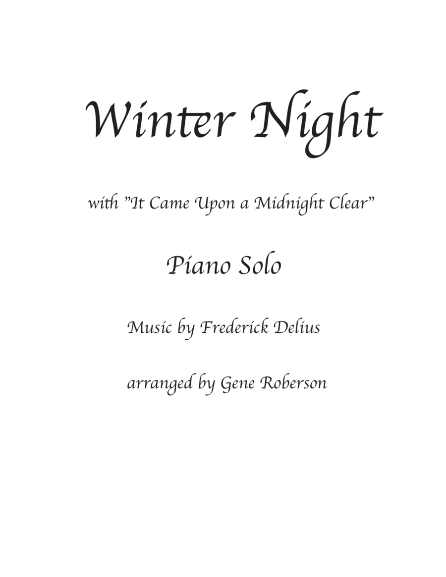 Winter Night with It Came Upon a Midnight Clear Piano solo Piano Solo scores gallery preview page 1