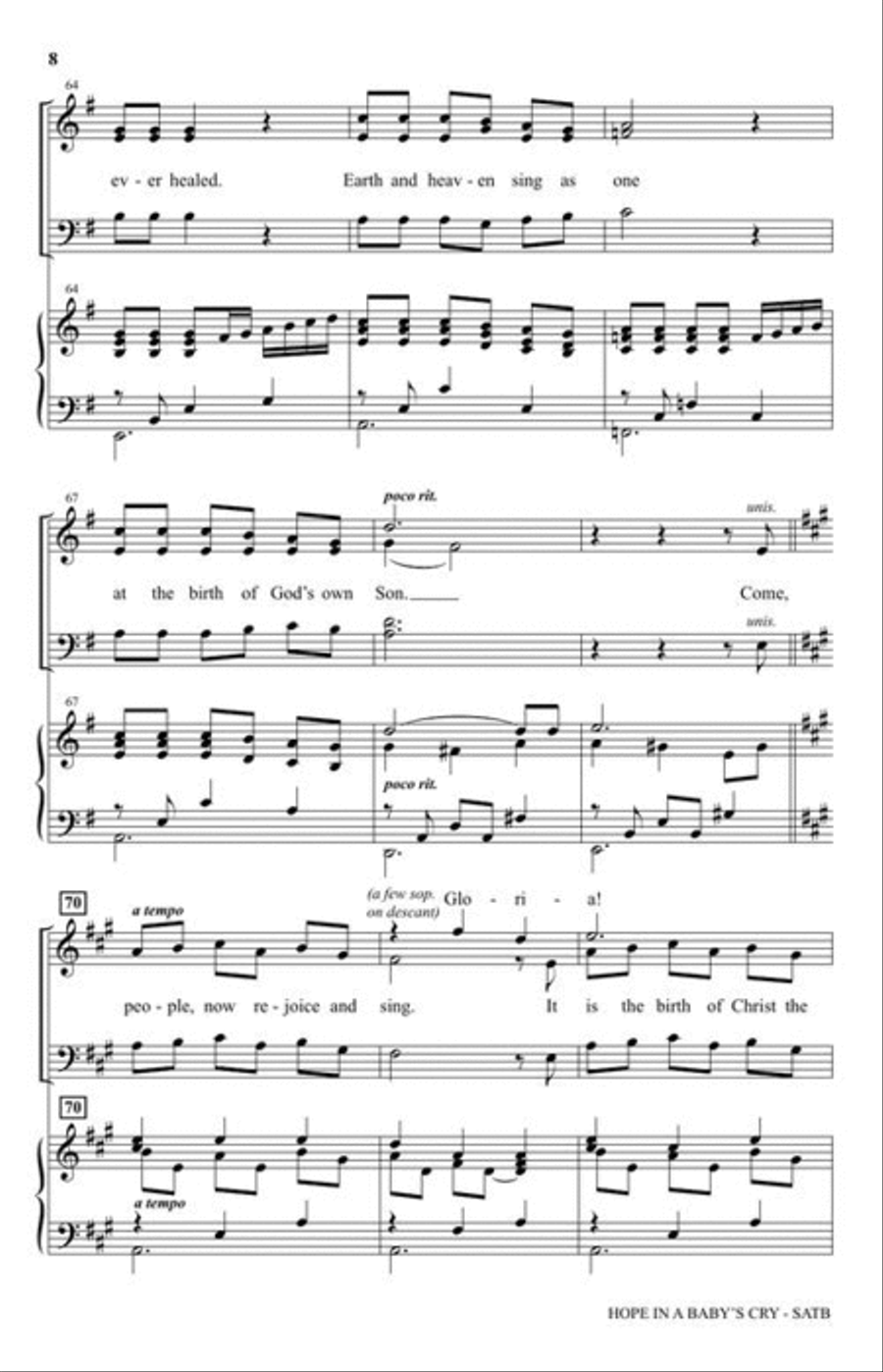 Hope in a Baby's Cry 4-Part scores gallery preview page 5