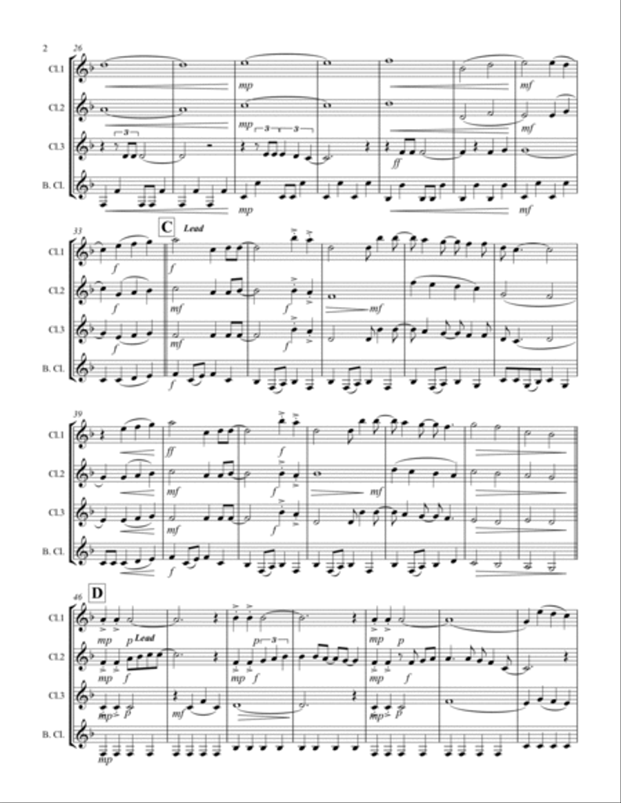 Sweet Caroline Woodwind Quartet scores gallery preview page 3