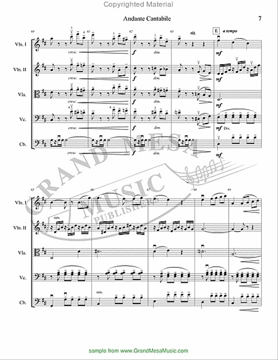 Andante Cantabile from Petite Symphony String Orchestra scores gallery preview page 8