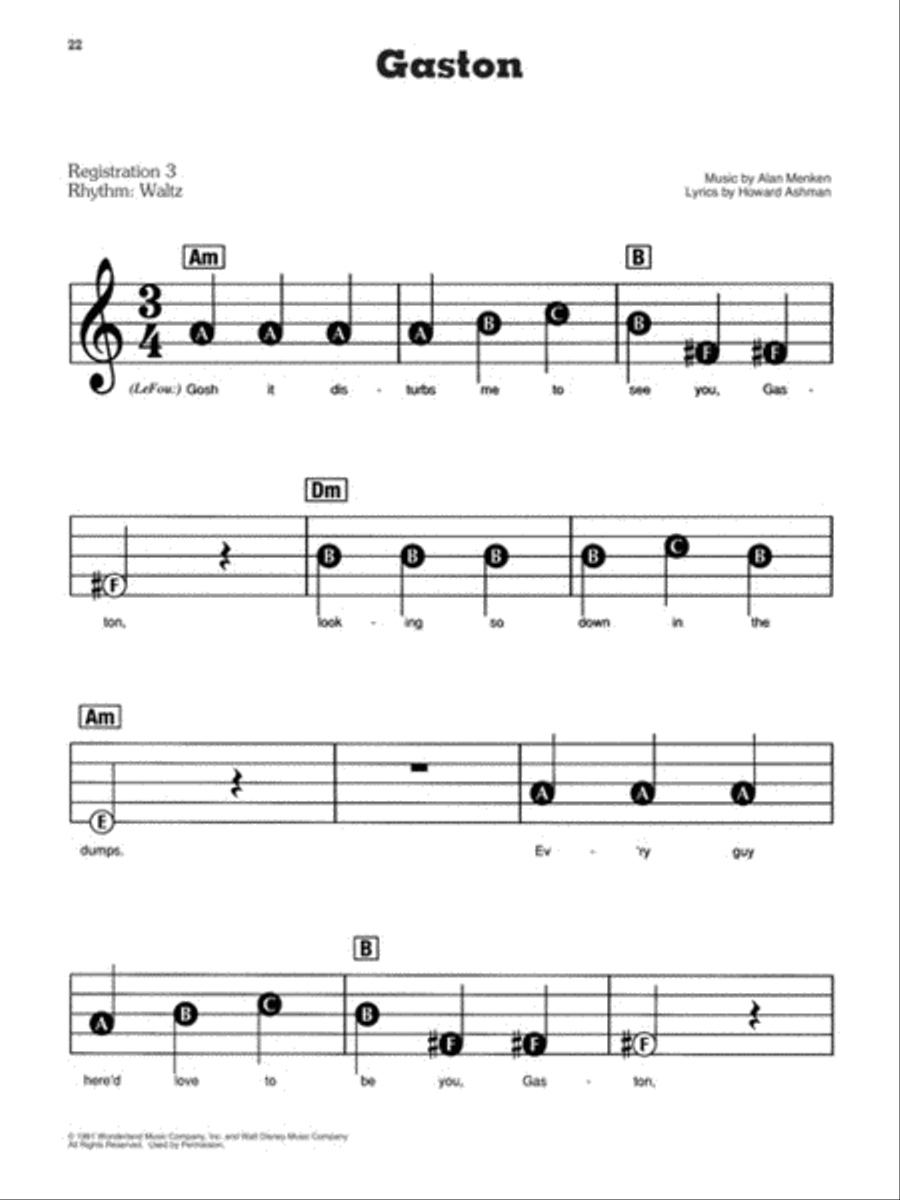 Beauty and the Beast Electronic Keyboard scores gallery preview page 4