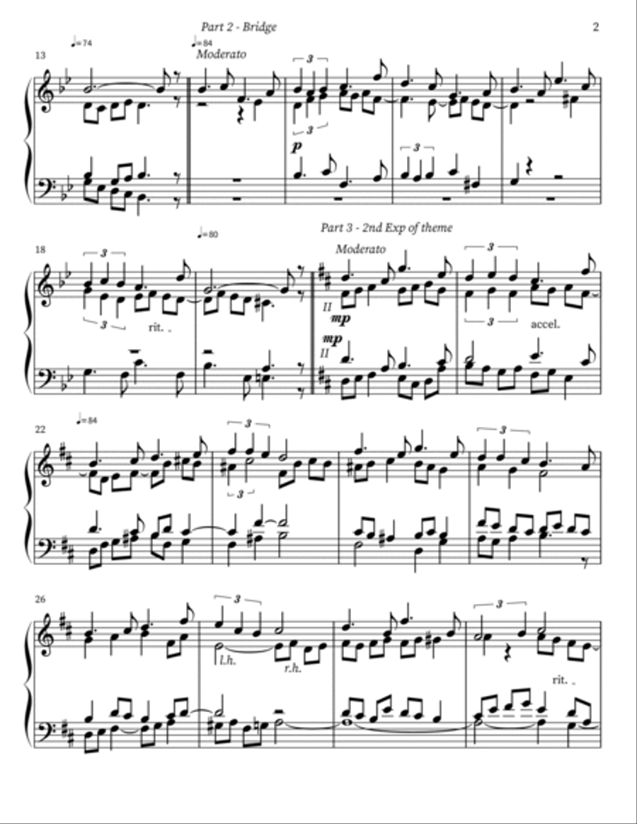 Prelude Internationale in Bb Major for Organ Piano Solo scores gallery preview page 2
