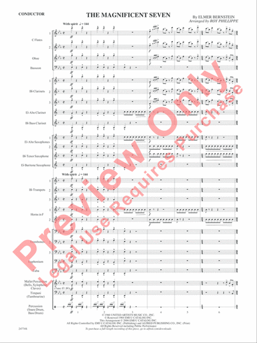 The Magnificent Seven Concert Band scores gallery preview page 4