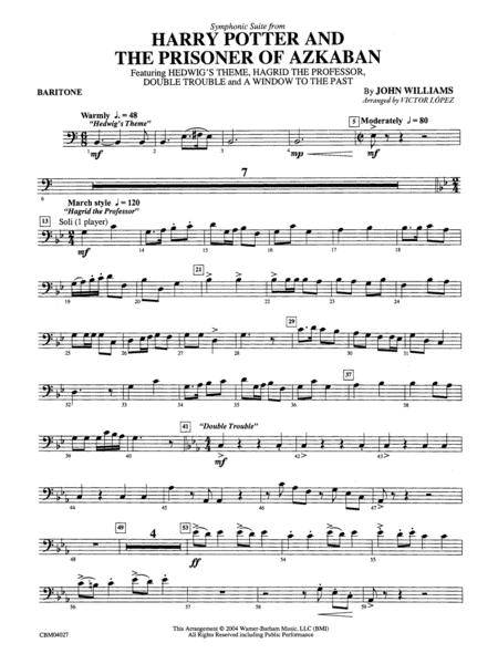 Harry Potter and the Prisoner of Azkaban, Symphonic Suite from: Baritone B.C.
