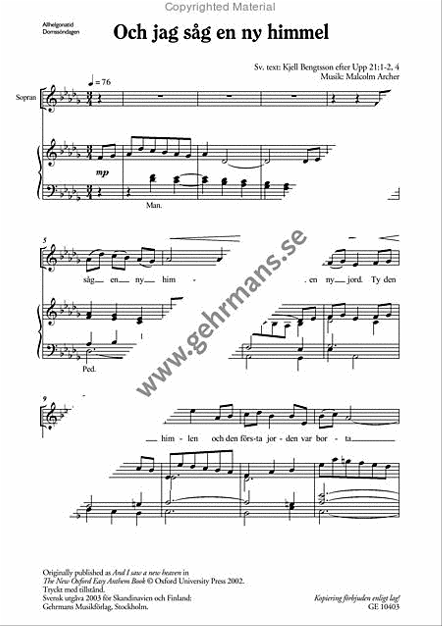 Och jag sag en ny himmel Och jag sag en ny himmel 4-Part scores gallery preview page 2