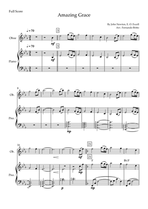 Amazing Grace (John Newton, E. O. Excell) for Oboe Solo and Piano Accompaniment with Chords