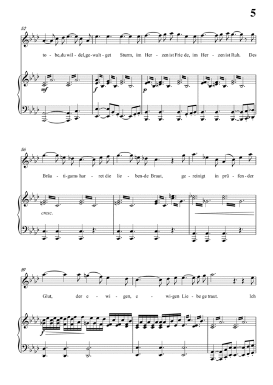 Schubert-Die junge nonne in #G minor,for Vocal and Piano Voice scores gallery preview page 6