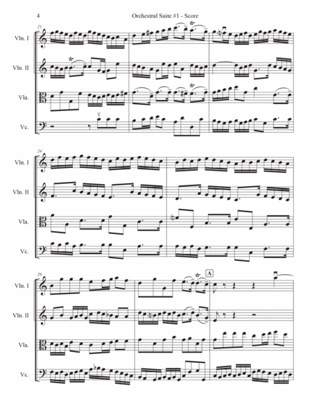 Bach Orchestral Suite #1 in C (Overture) for String Quartet image number null
