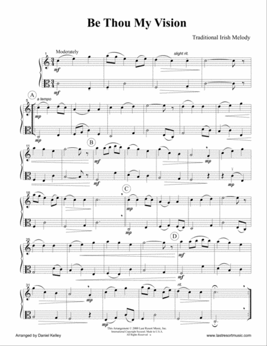 Be Thou My Vision Duet for Flute or Oboe or Violin & Viola - Music for Two Small Ensemble scores gallery preview page 2