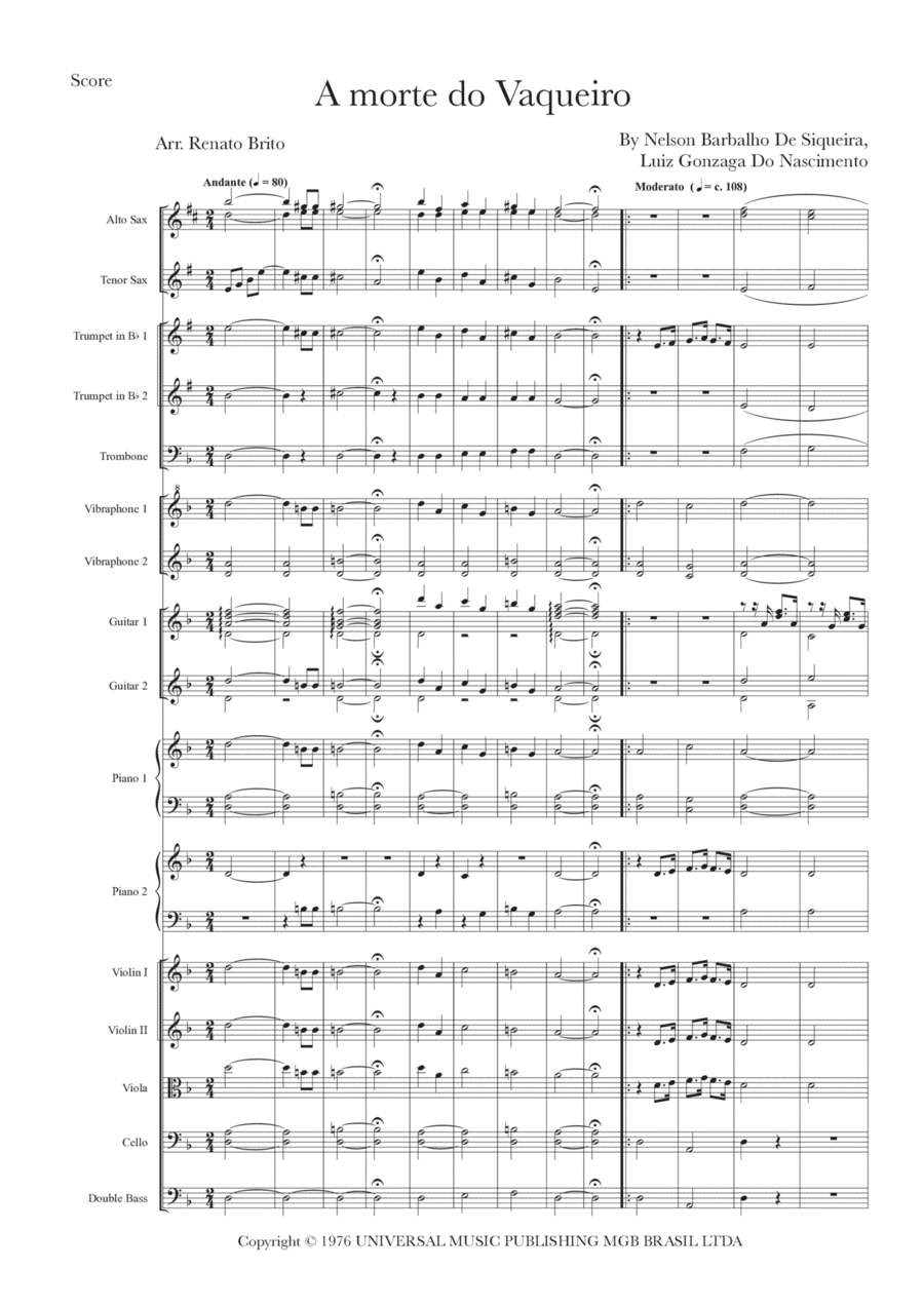 A Morte Do Vaqueiro A Morte Do Vaqueiro Chamber Orchestra scores gallery preview page 1